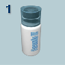 A disposable bottle containing a sterile concentrate of formula, stored at room temperature